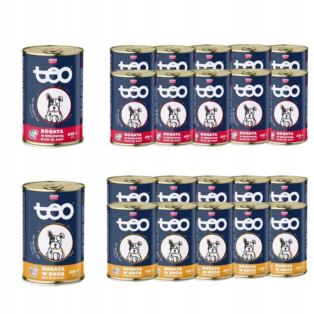 Mokré krmivo pro psy Teo Mix 2 příchutí 415 g x 20 kusů