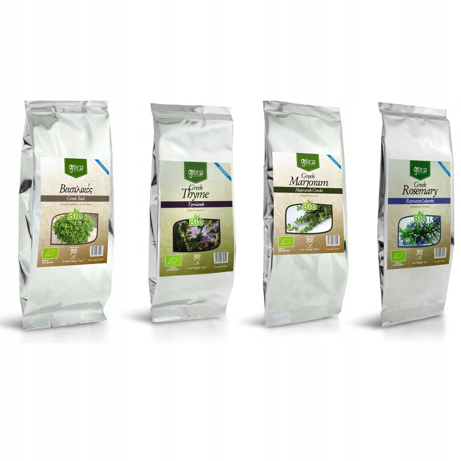 Koření Řecký Tymián Majoránka Rozmarýn Bazalka – ekologické koření
