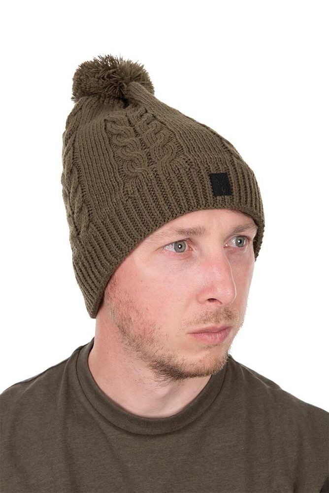 Fox Zimní čepice Khaki Knitted Bobble
