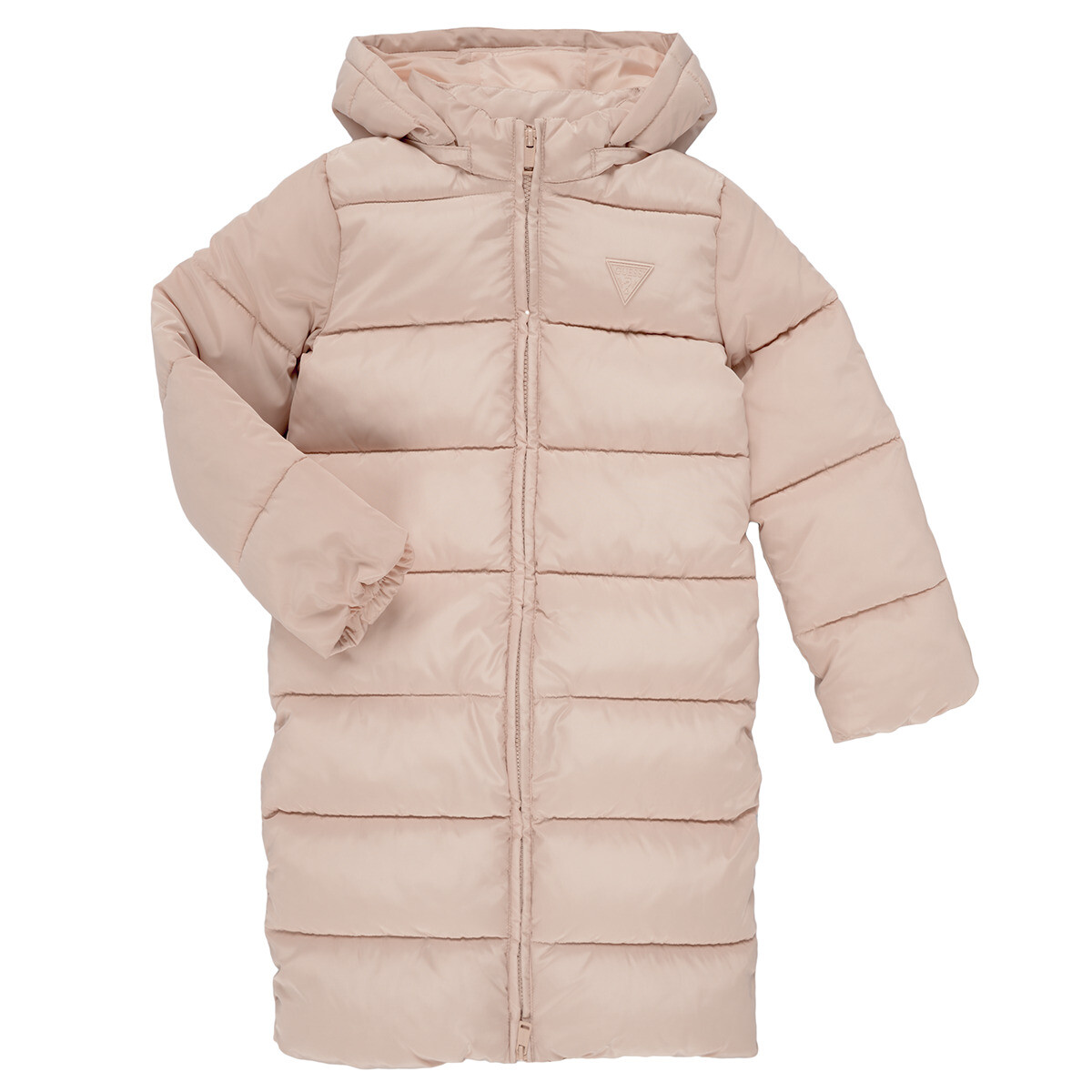 Guess  HOODED PADDED LS LONG PUFFER  Růžová