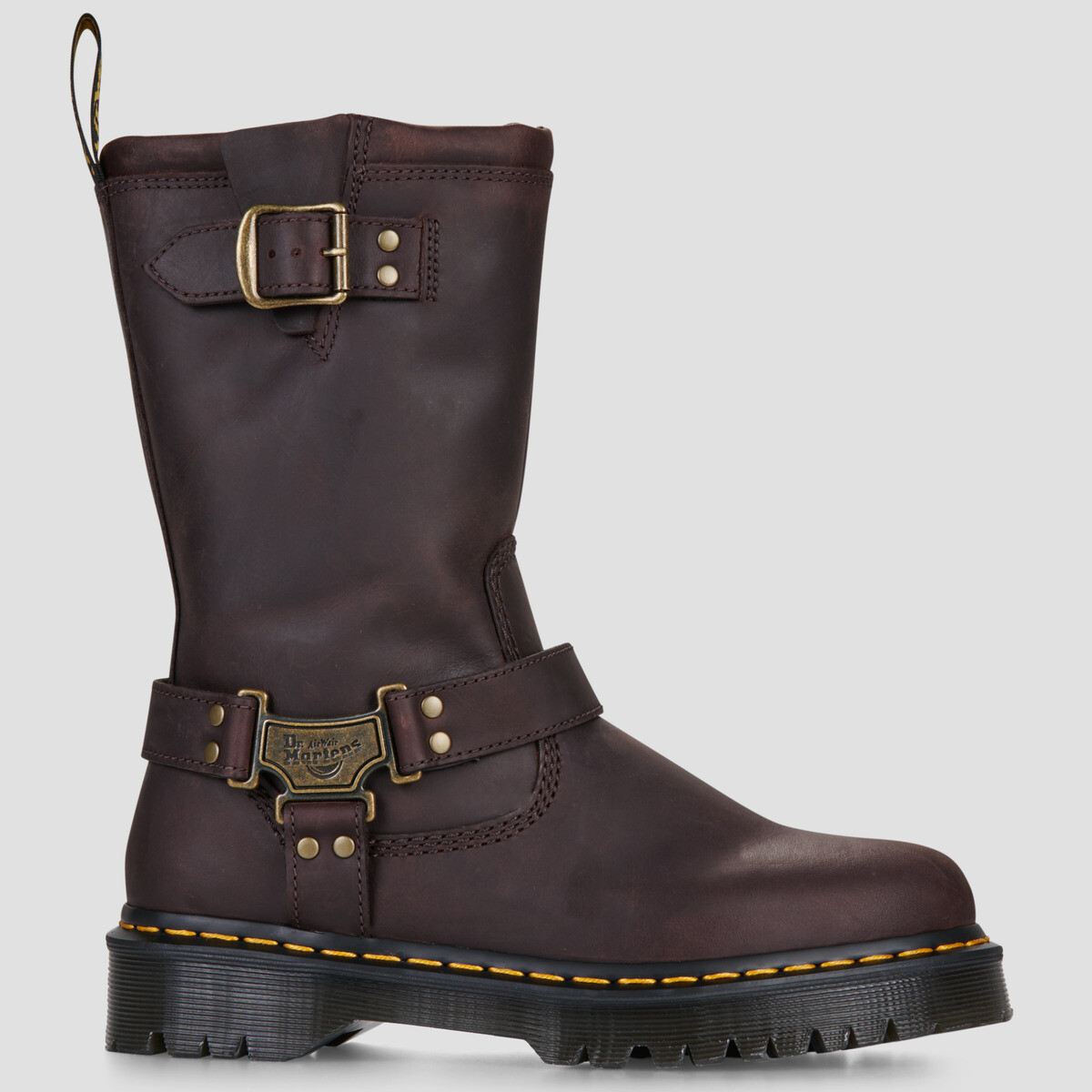 Dr. Martens  Anistone Hi Pull On Boot Dark Brown Burnished Waxy Pull Up  Hnědá