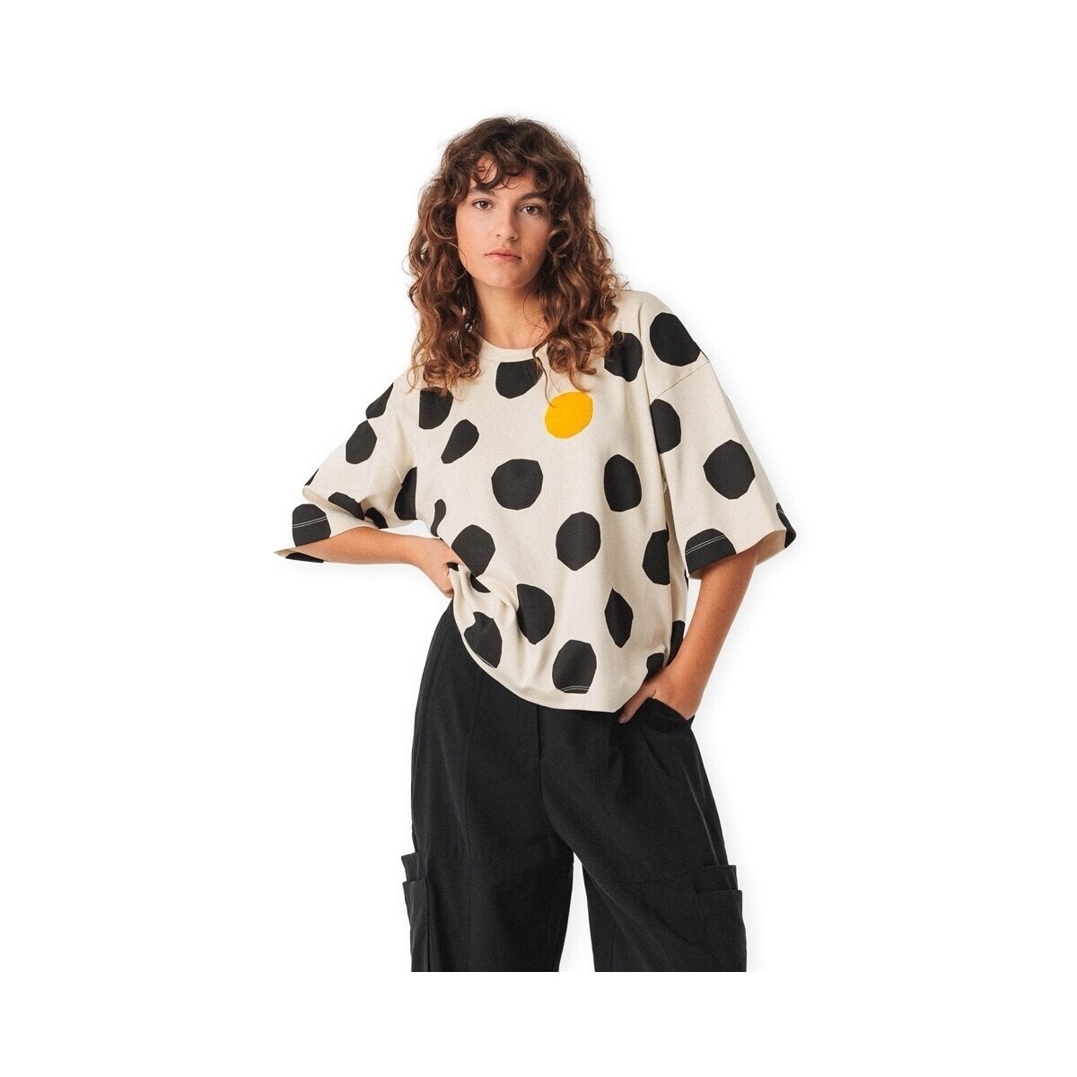 Skfk  T-Shirt Lariz-Gots - Dots  Béžová