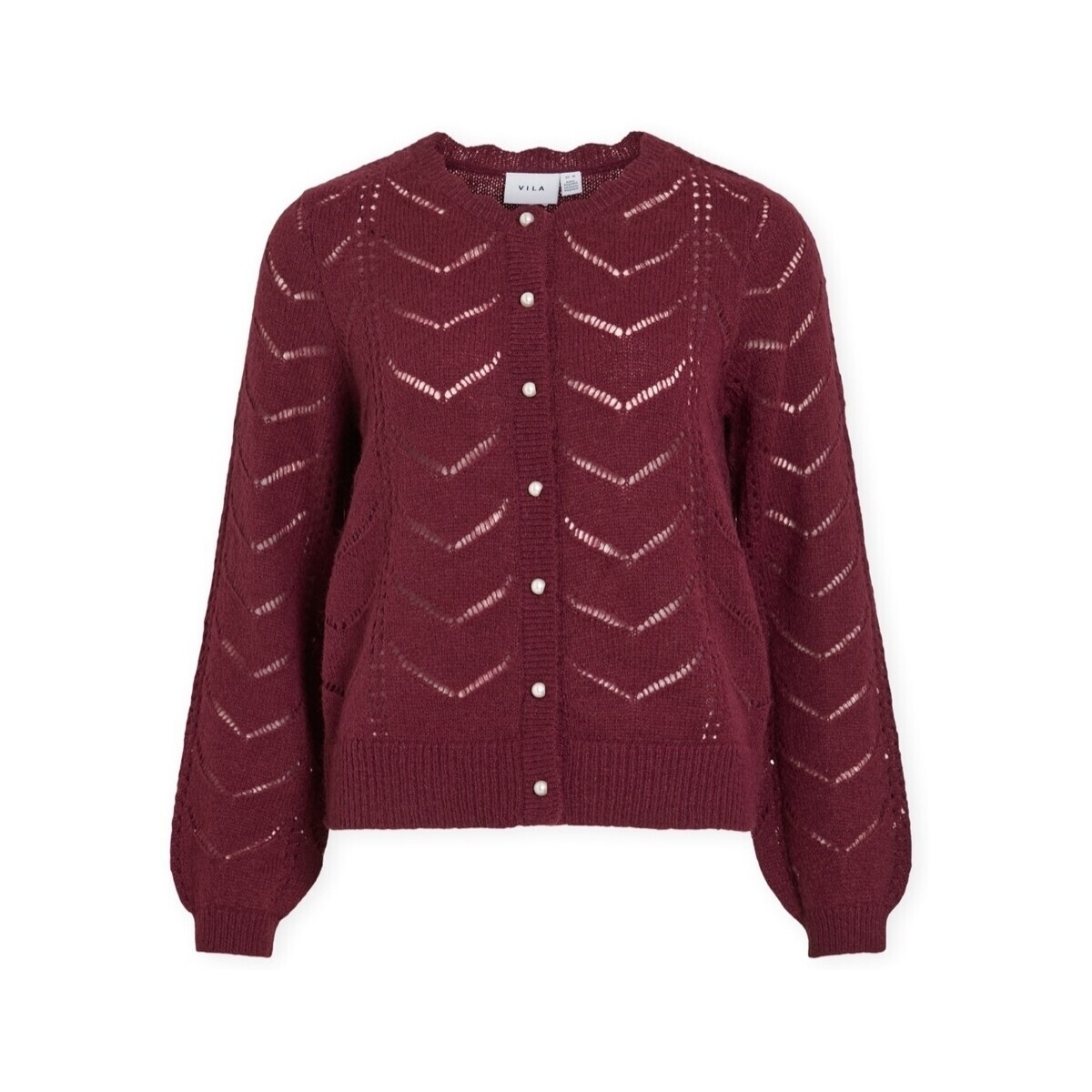 Vila  Cardigan Tuli L/S - Fig  Bordó