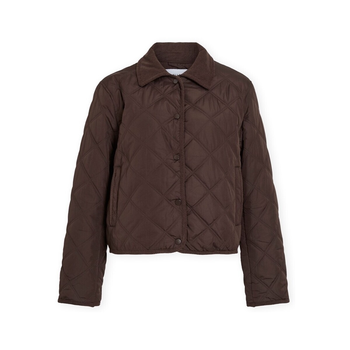 Vila  Quilted Jacket Quila L/S - Coffee Bean  Hnědá