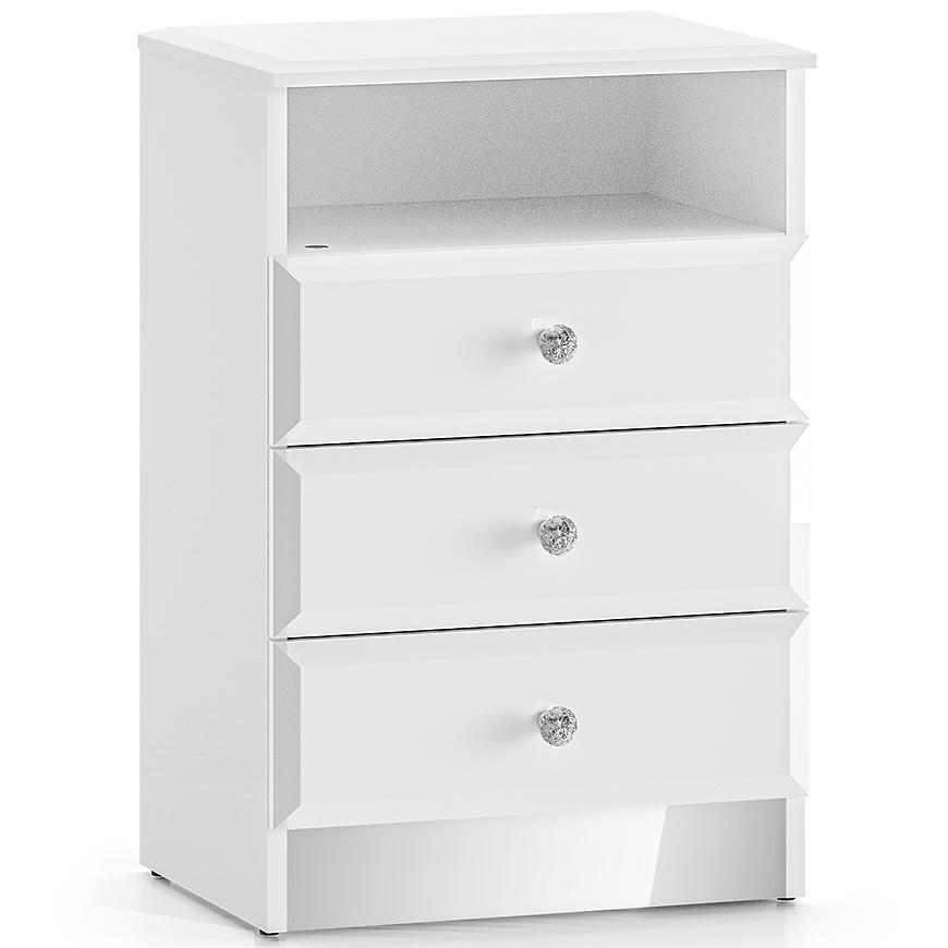 Noční stolek Glamour 07 bílá lesk
