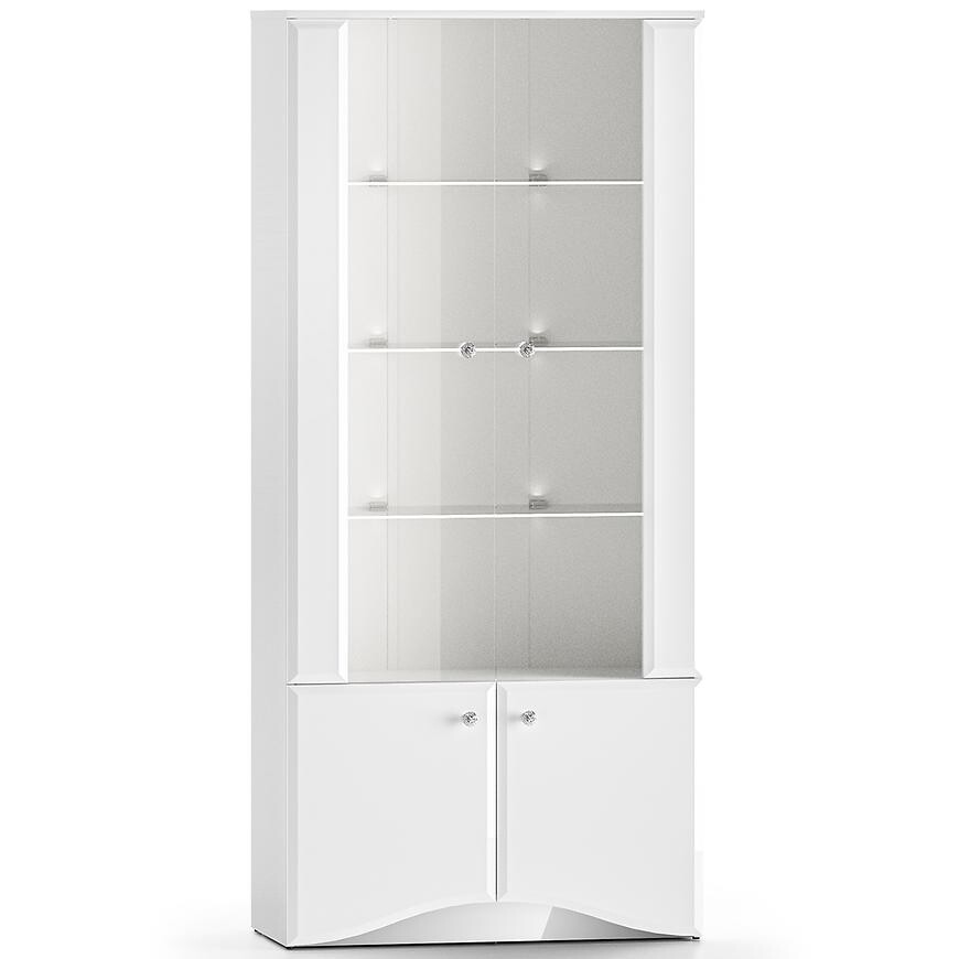 Vitrína Glamour 01 bílá lesk