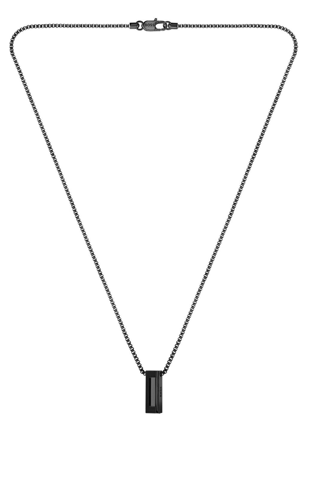 Hugo Boss Černý pánský náhrdelník z oceli Candor 1580750