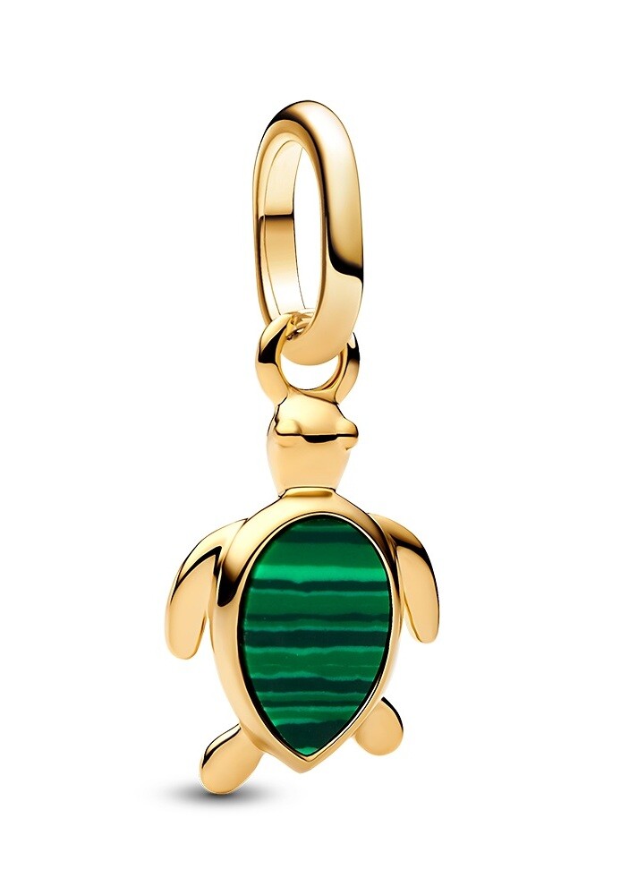 Pandora Pozlacený přívěsek Želva Mini Shine 763823C01