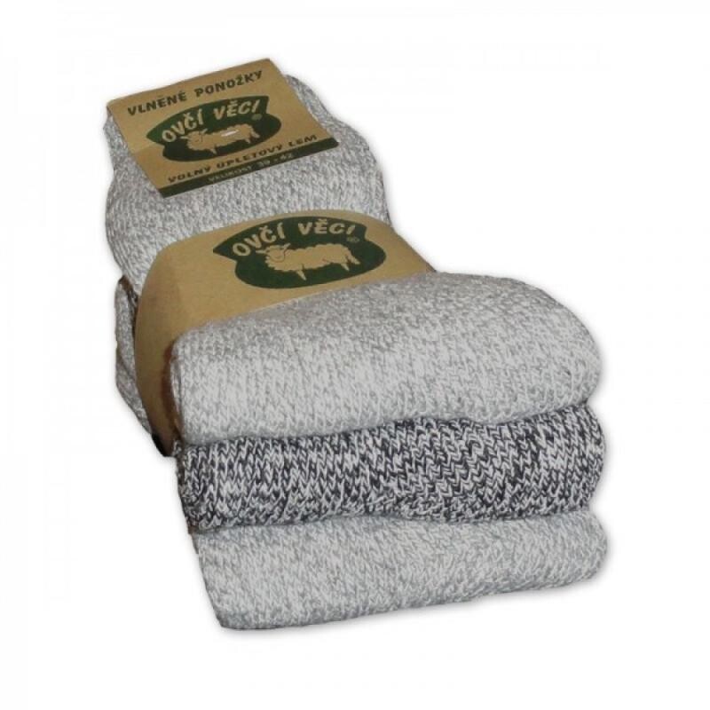 Ovčíno ponožky z ovčí vlny - sada 3 páry - volný lem