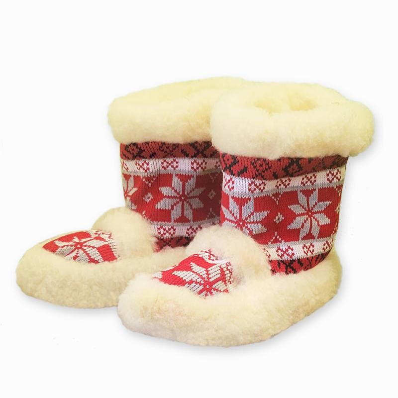 Ovčíno TV bačkory NORSKÉ vysoké - červené