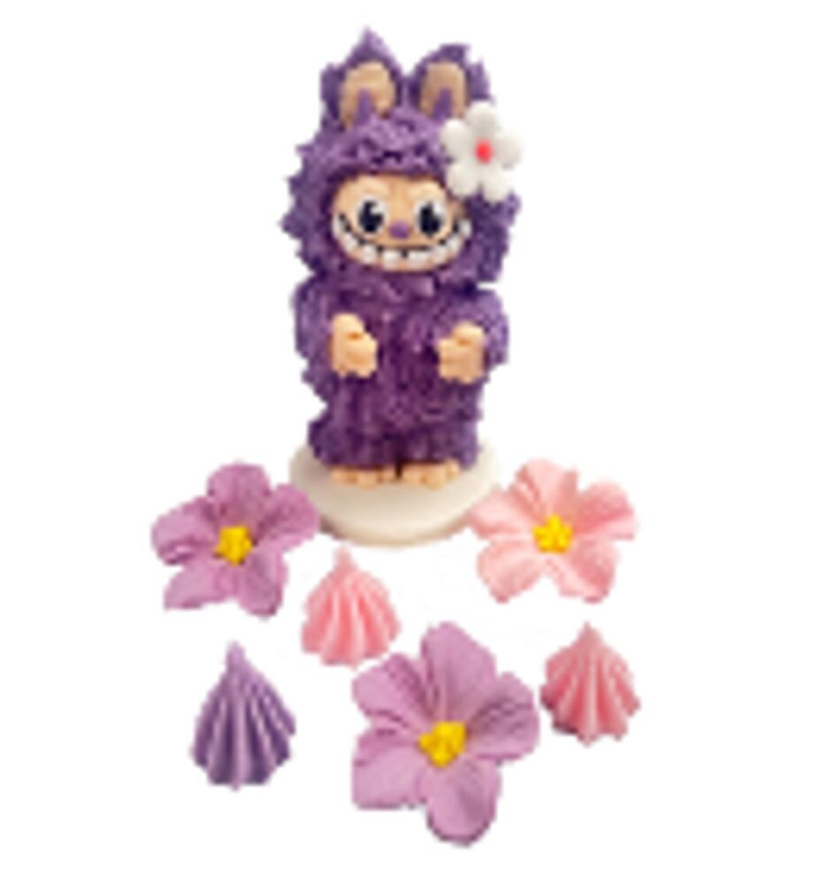 Labubu cukrová postavička s květy - K-Decor