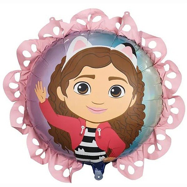Balónek fóliový Gabby's Dollhouse s volánkem 52x52 cm