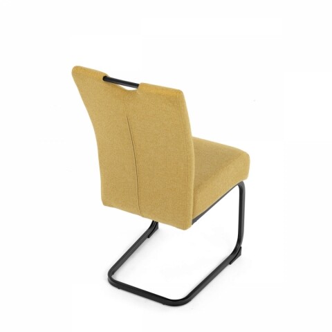 Jídelní židle taštičkové pružiny v sedáku žlutá černý kov DCL-E2008 YEL2 Autronic
