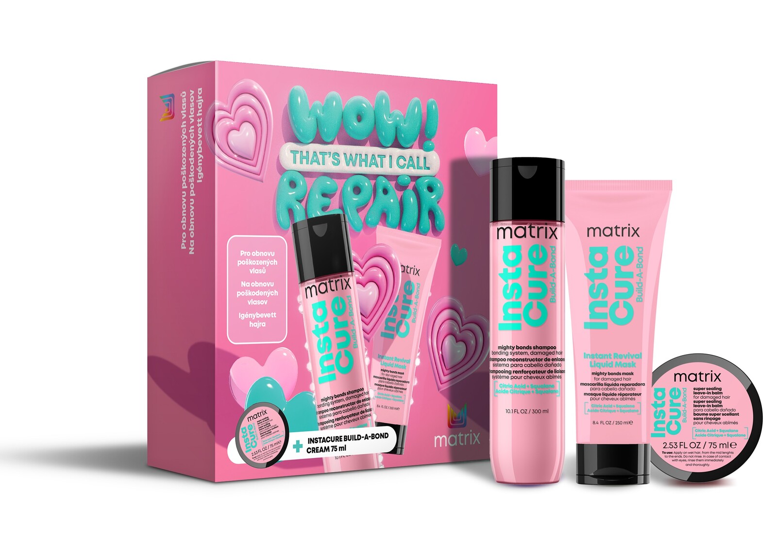 Matrix Dárková sada pro poškozené vlasy Instacure Build A Bond