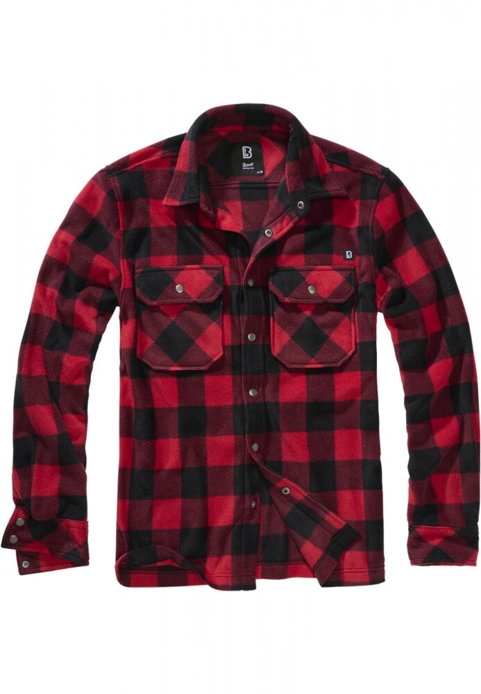 Jeff Fleece Shirt Long Sleeve - red/black L