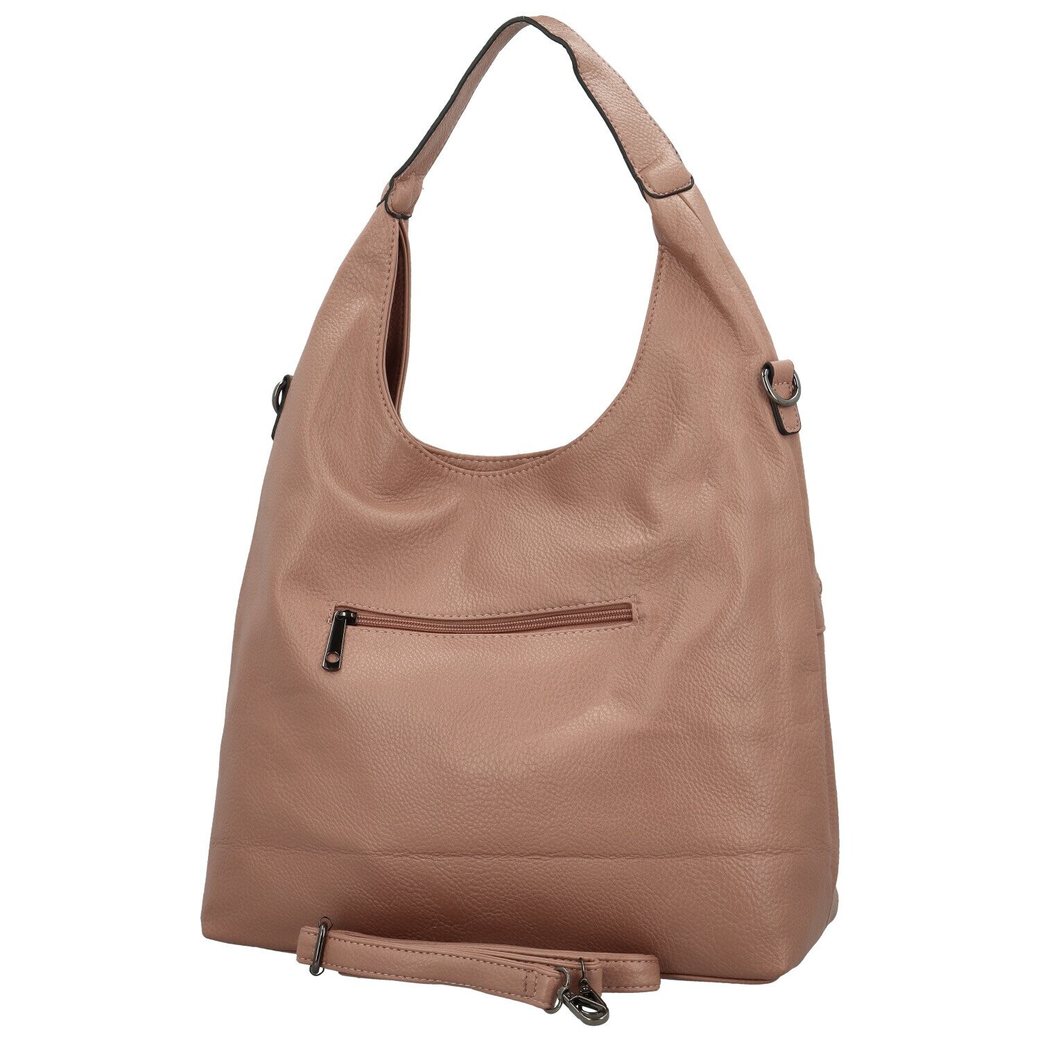 Trendy dámská koženková kabelka na rameno Gevora, starorůžová