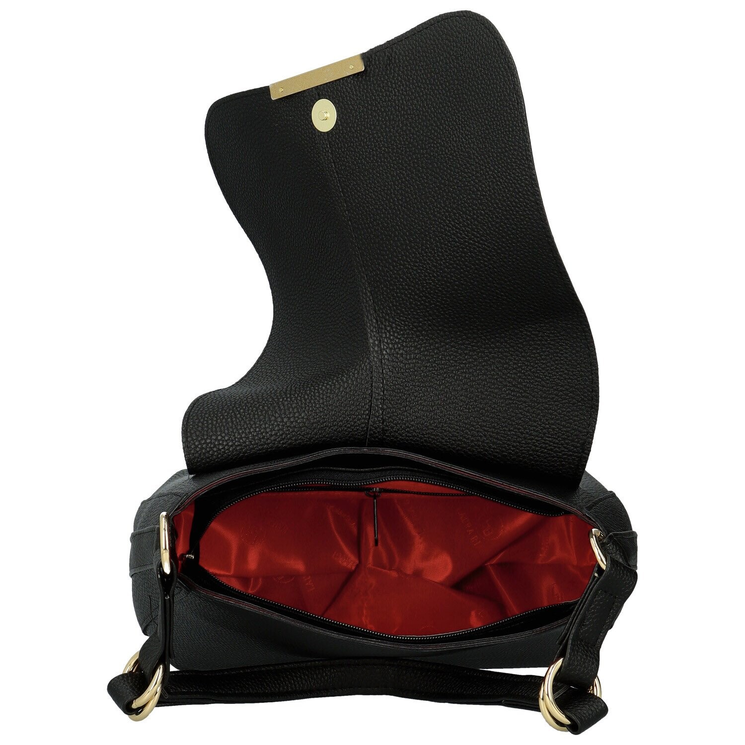 Luxusní dámská koženková kabelka na rameno LB Lavinia, černá