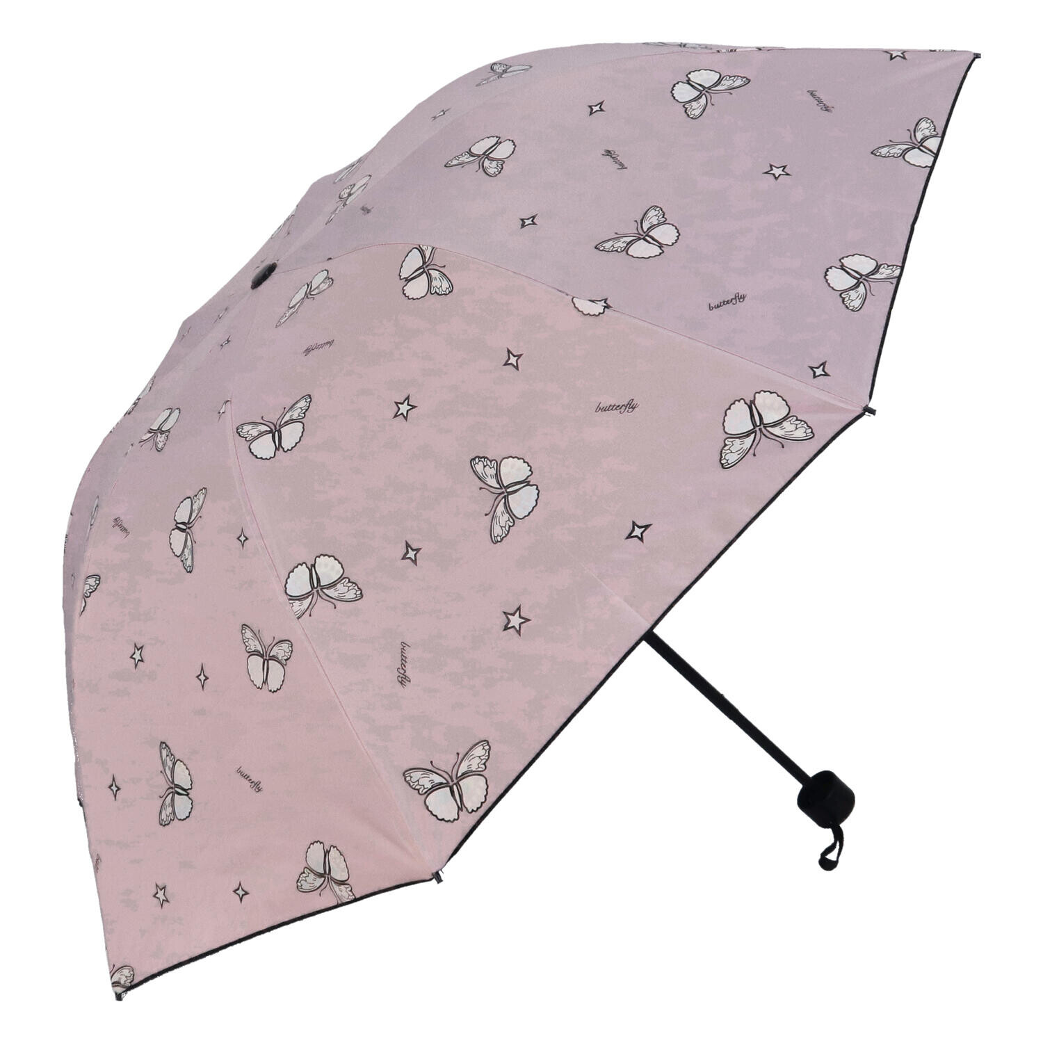 Deštník měnící barvu Butterfly, růžový