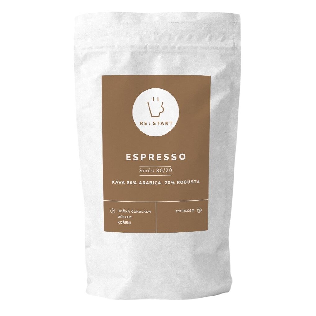 RE:START coffee Zrnková káva ESPRESSO 80/20 250 g, RE:START