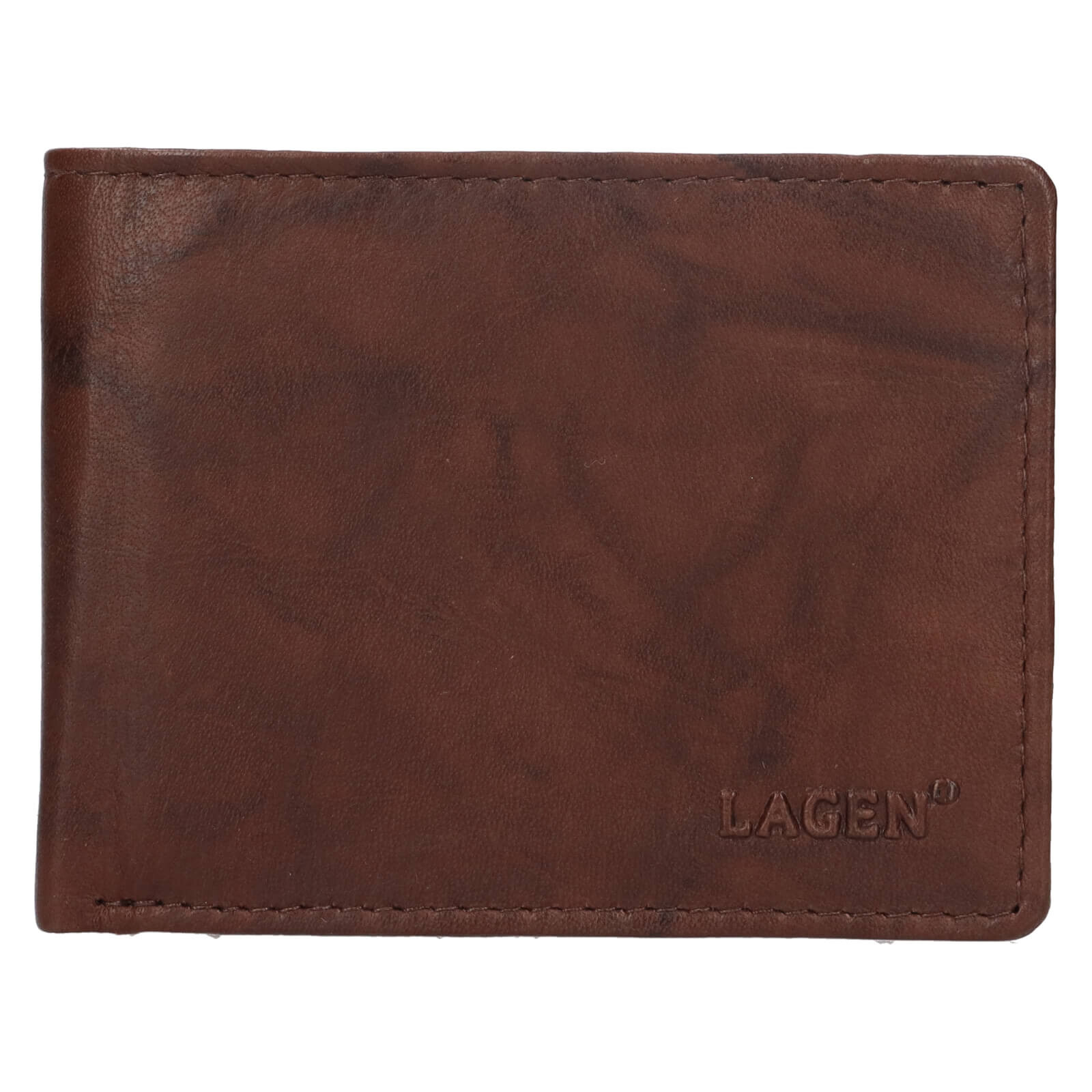 Pánská kožená peněženka Lagen Samel - tmavě hnědá