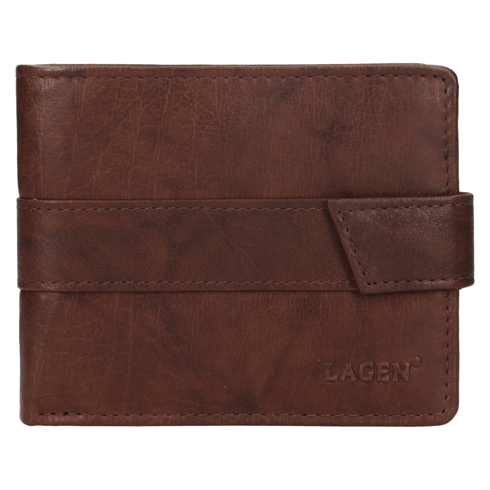 Pánská kožená peněženka Lagen Marian - tmavě hnědá