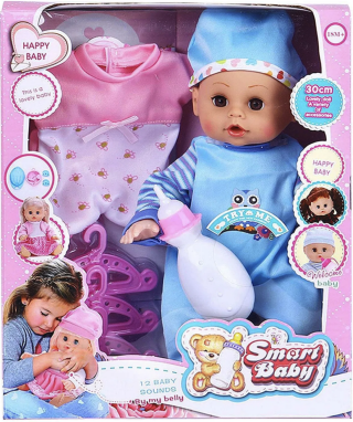 Panenka miminko 30 cm s příslušenstvím na krmení, se zvukem