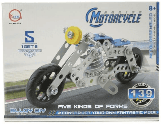 Kovová stavebnice na šroubování - motorka