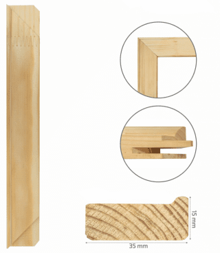 Napínací rám profil 15x35mm – 20cm