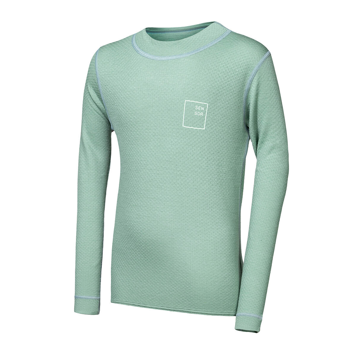 SENSOR MERINO DF LOGO UP juniorské triko dl.rukáv basil green Velikost: 140
