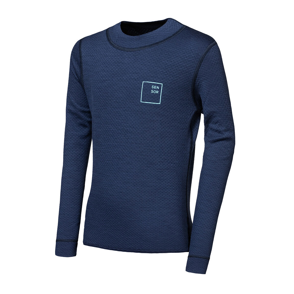 SENSOR MERINO DF LOGO UP juniorské triko dl.rukáv deep blue Velikost: 160