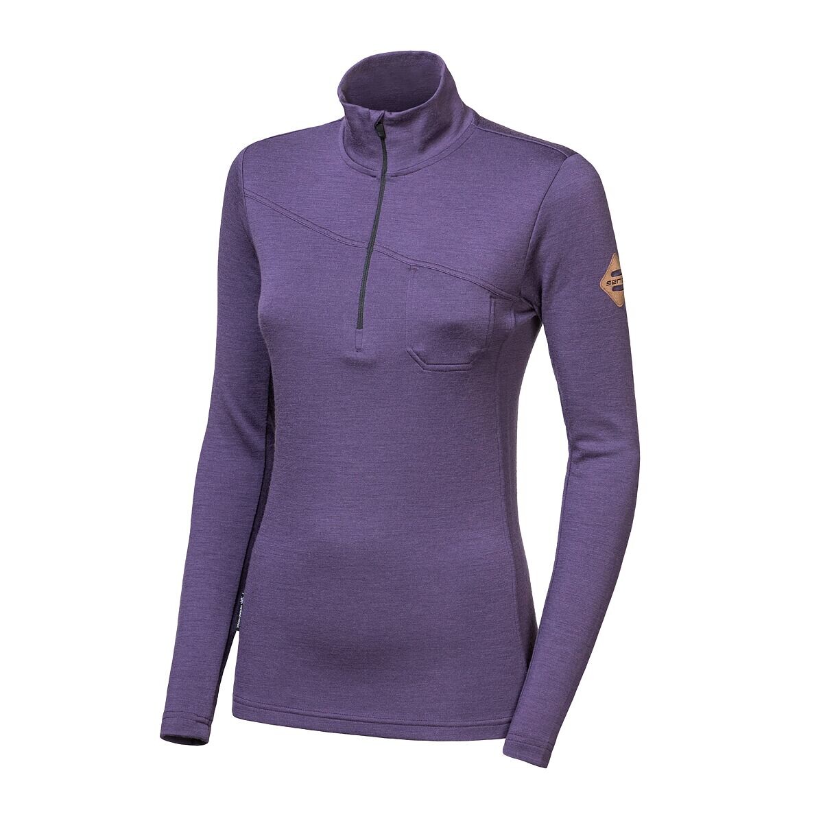 SENSOR MERINO EXTREME UP dámská mikina dl.rukáv zip grape purple Velikost: S