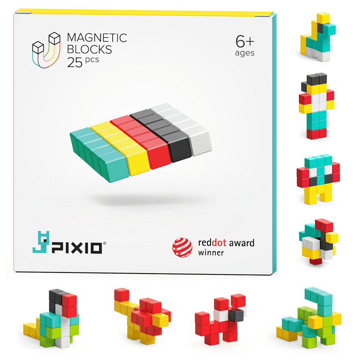 PIXIO magnetická stavebnice - 25 ks