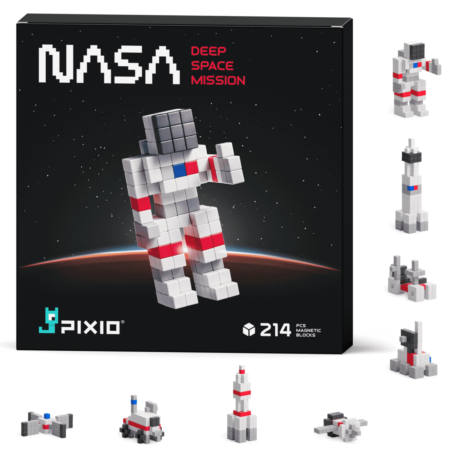 PIXIO magnetická stavebnice - NASA Space Mission - 214 ks