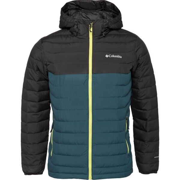 Columbia POWDER LITE II HOODED JACKET Pánská zimní bunda, tmavě zelená, velikost
