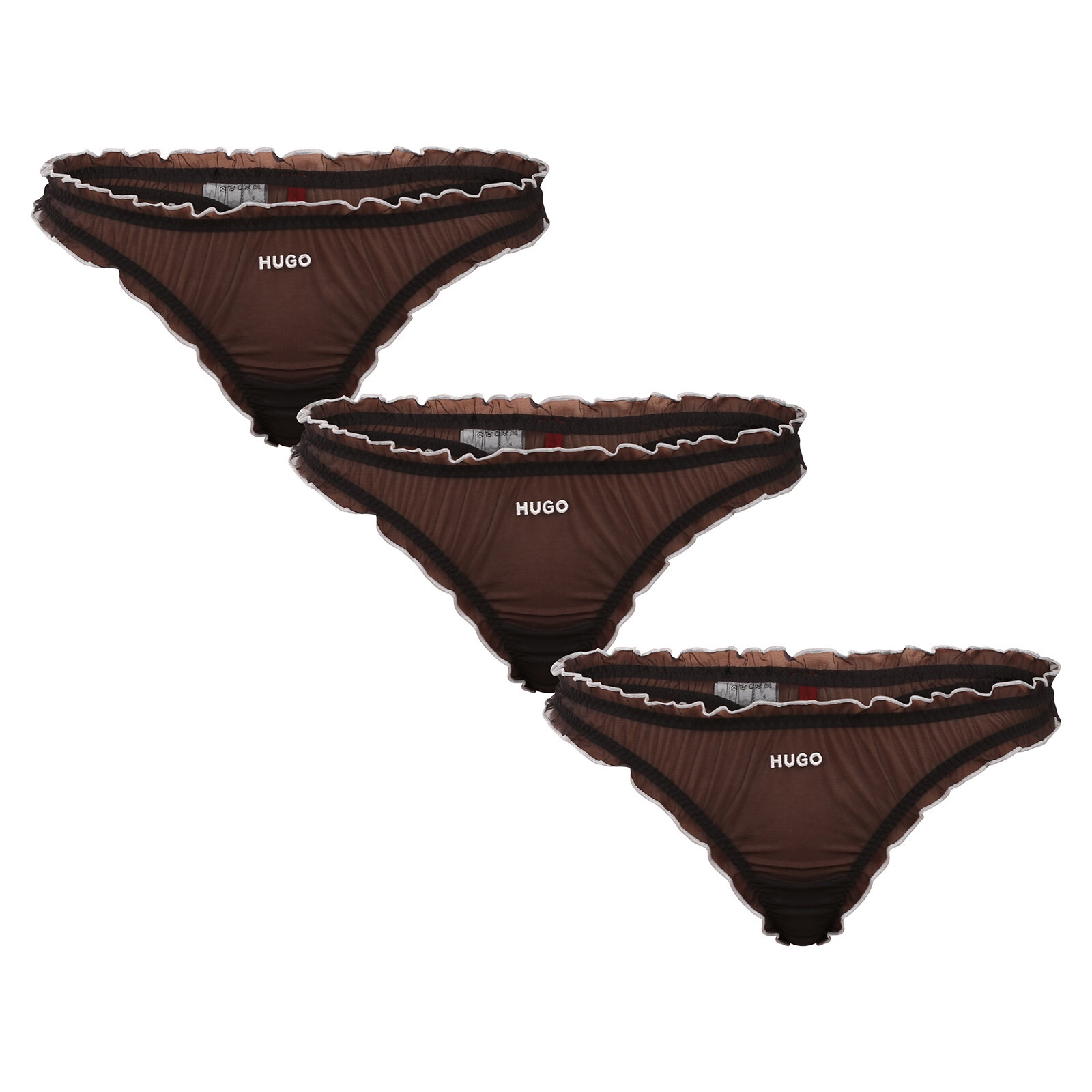 3PACK dámská tanga HUGO černá (50550109 001) L
