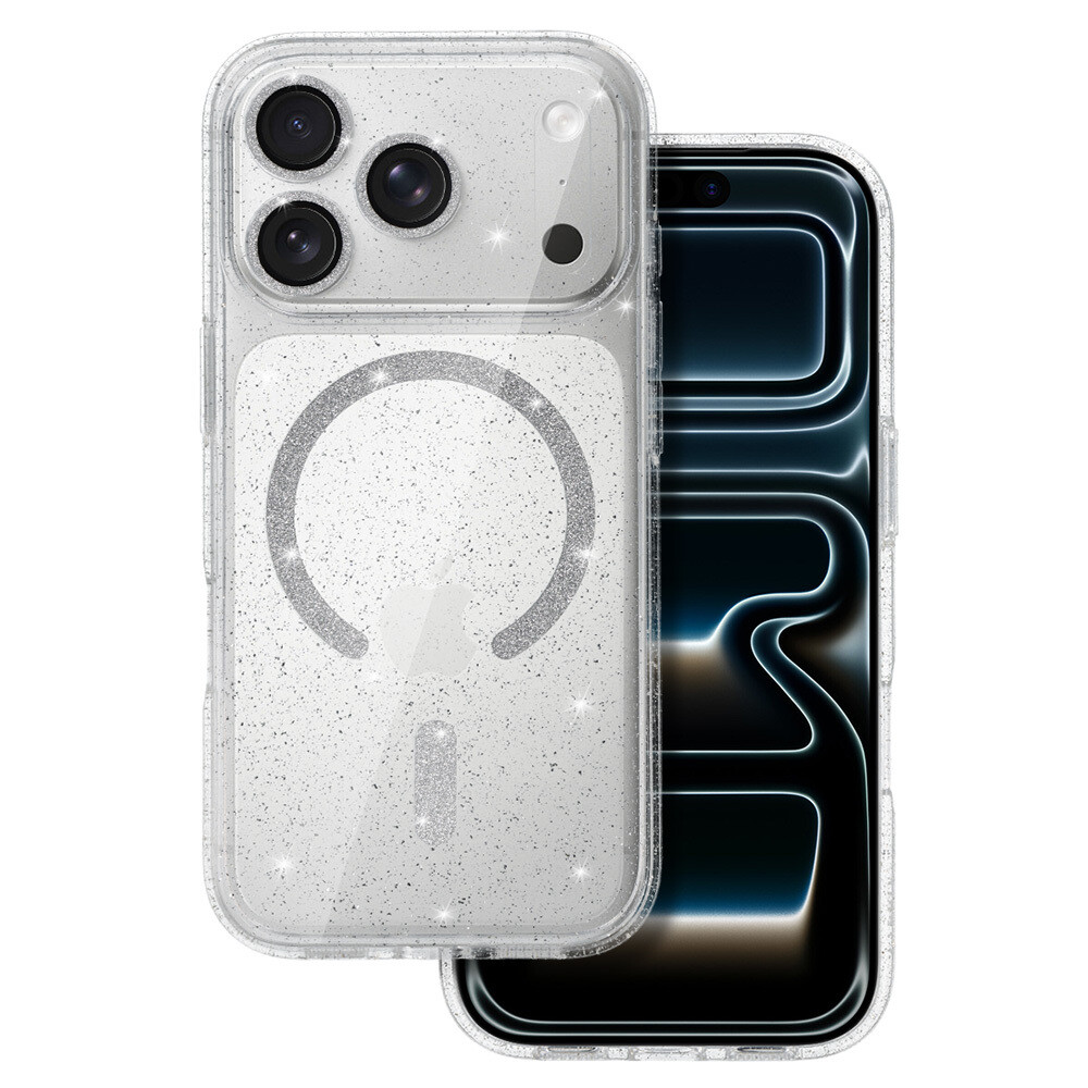 Zadní kryt Glitter Magsafe pro iPhone 17 Pro transparent