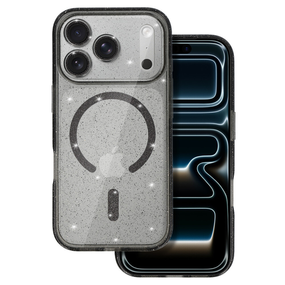 Zadní kryt Glitter Magsafe pro iPhone Air black clear