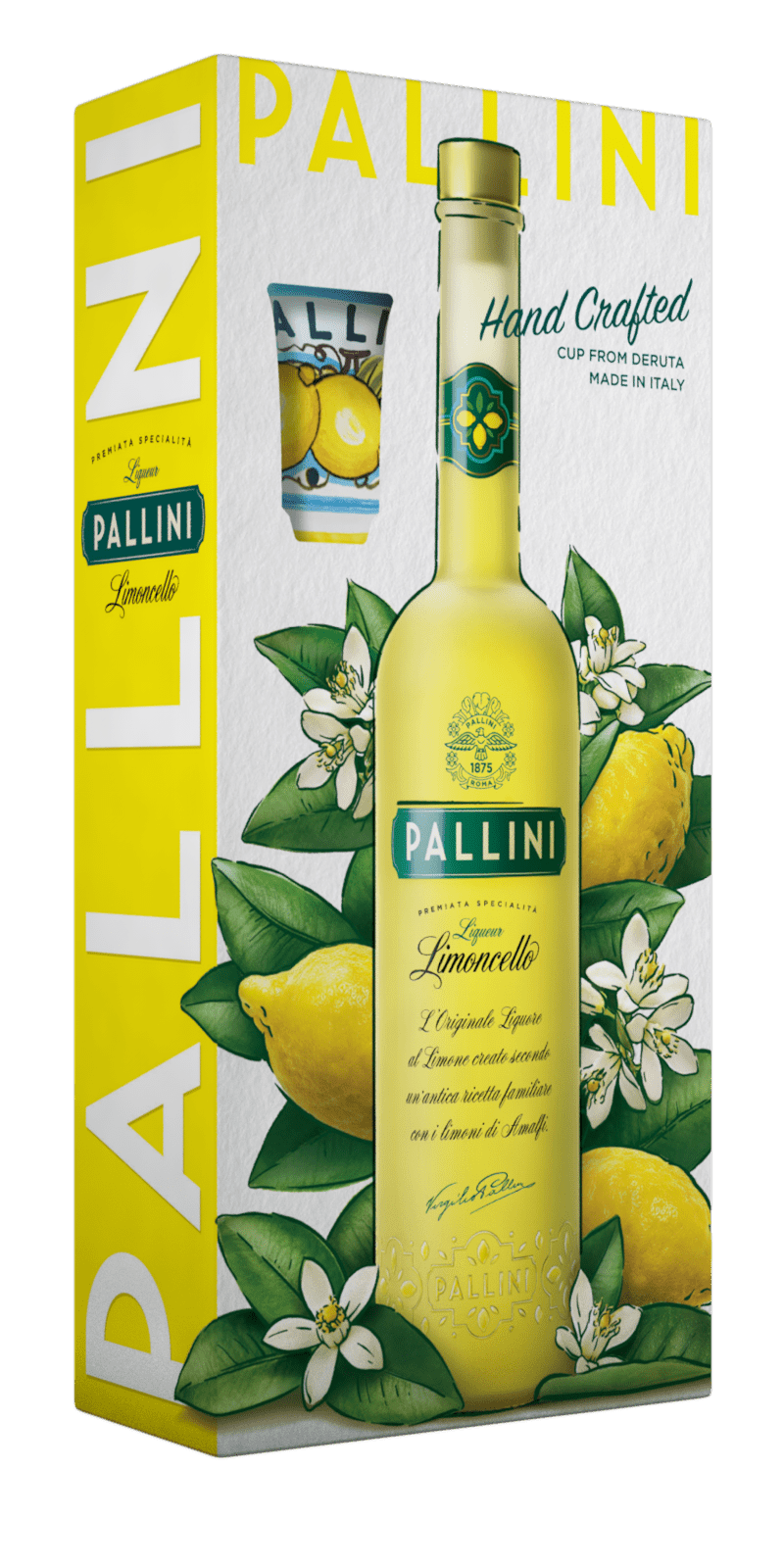 Pallini Limoncello dárková kazeta kalíšek 26% 0,5l