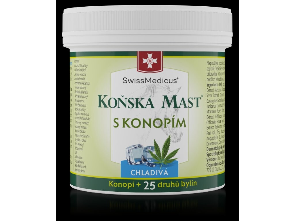 Swissmedicus Koňská Mast® s konopím - chladivá - 500 ml