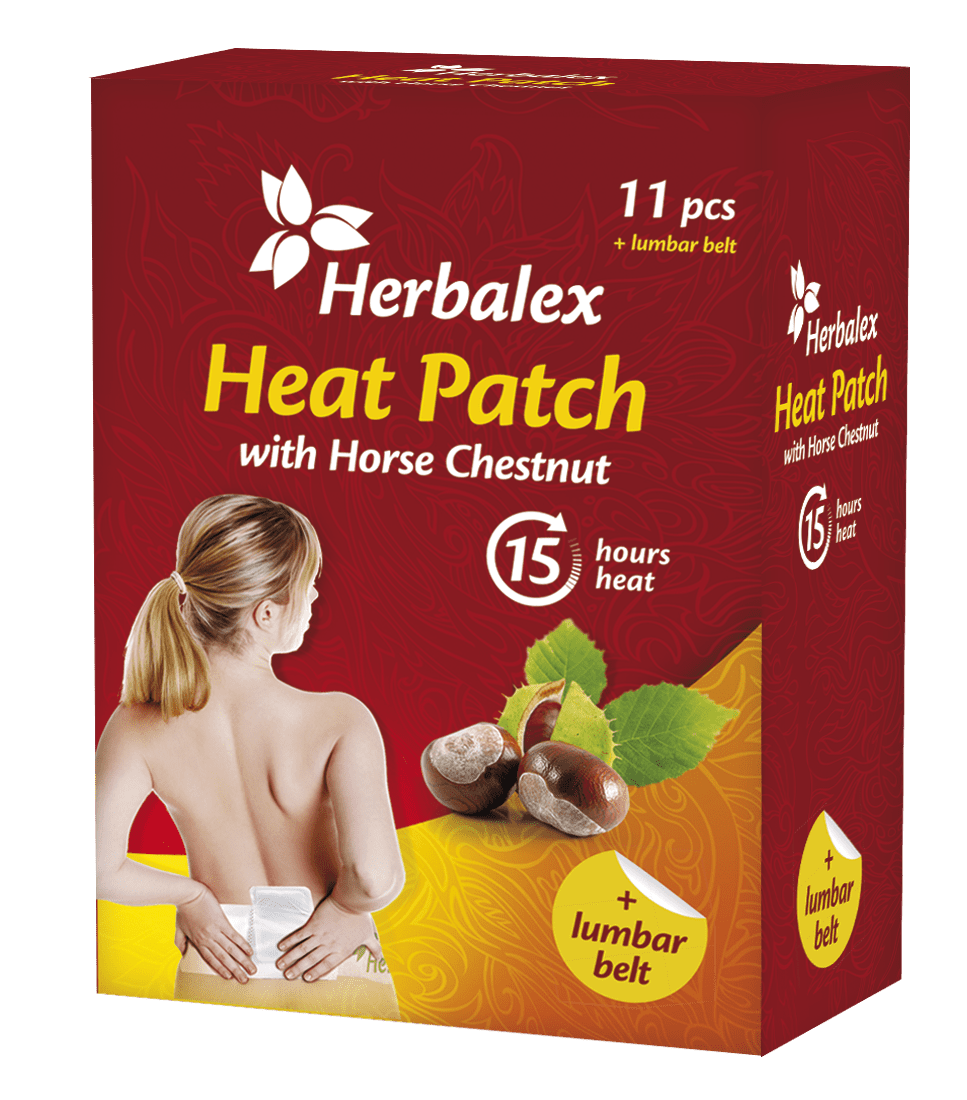 Herbalex hřejivé náplasti s kaštanem 11 ks + bederní pás