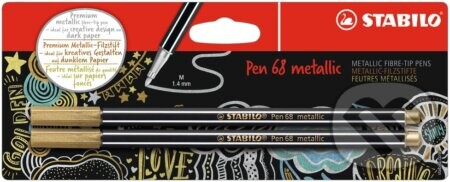 STABILO Pen 68 metallic 2 ks zlatá v Blistri - STABILO