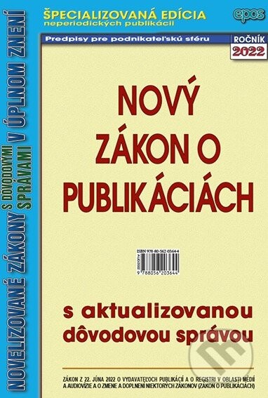 Nový zákon o publikáciách - Epos