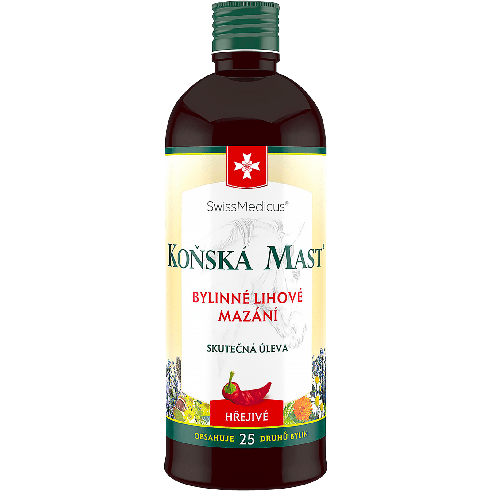 Swissmedicus Koňská Mast® Bylinné lihové mazání - hřejivé - 400 ml