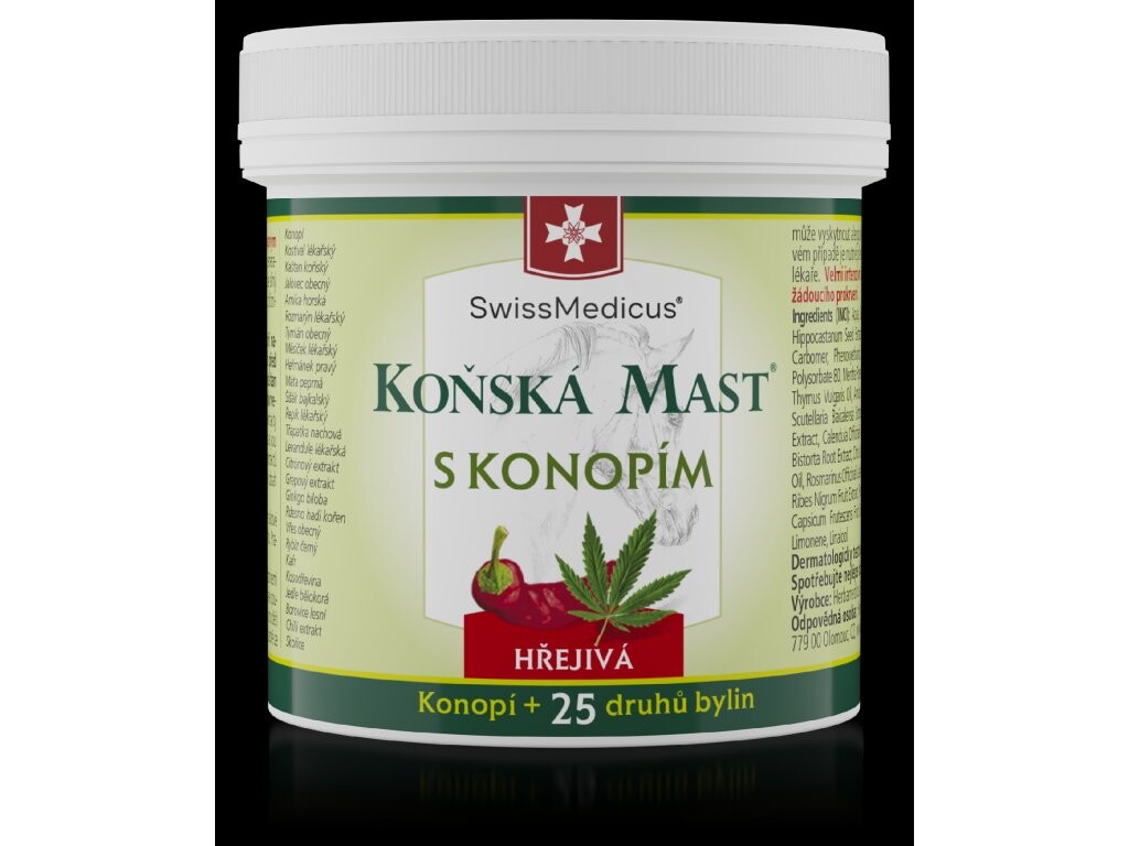 Swissmedicus Koňská Mast® s konopím - hřejivá - 500 ml