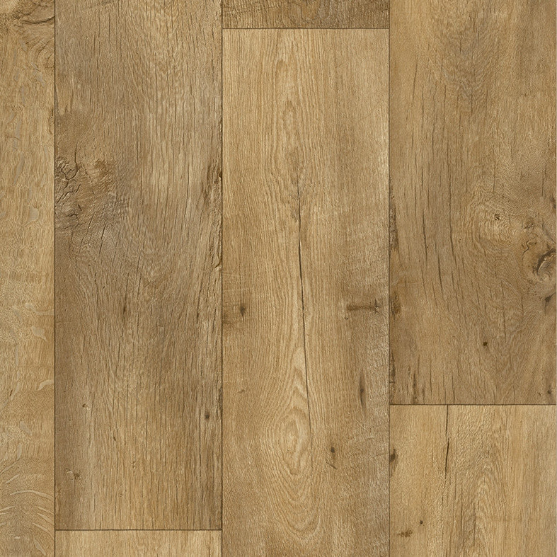 AKCE: 50x380 cm PVC podlaha - lino Texalino Supreme 7801 Valley Oak - dub, šíře, hnědá, filc, chodba / předsíň, Beauflor
