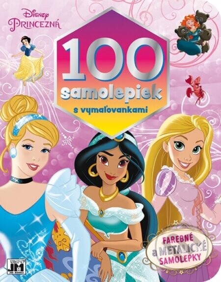 100 samolepiek s vymaľovankami/ Princezné - Disney