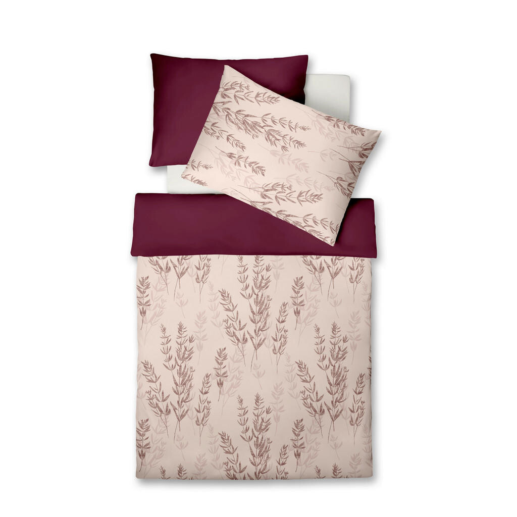 Fleuresse POVLEČENÍ, makosatén, bordeaux, světle růžová, 140/200 cm