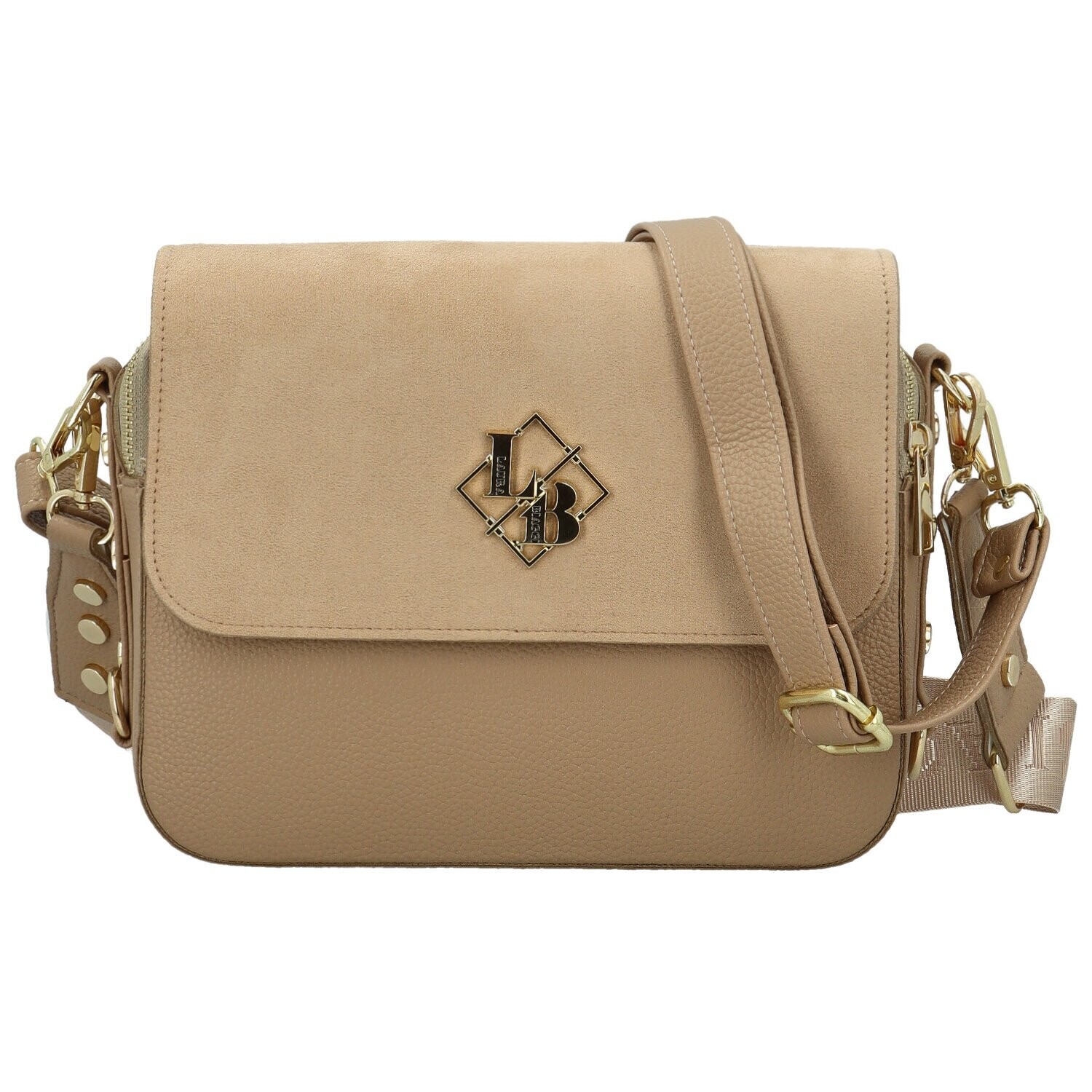 Dámská crossbody kabelka taupe - Laura Biaggi Wiana taupe