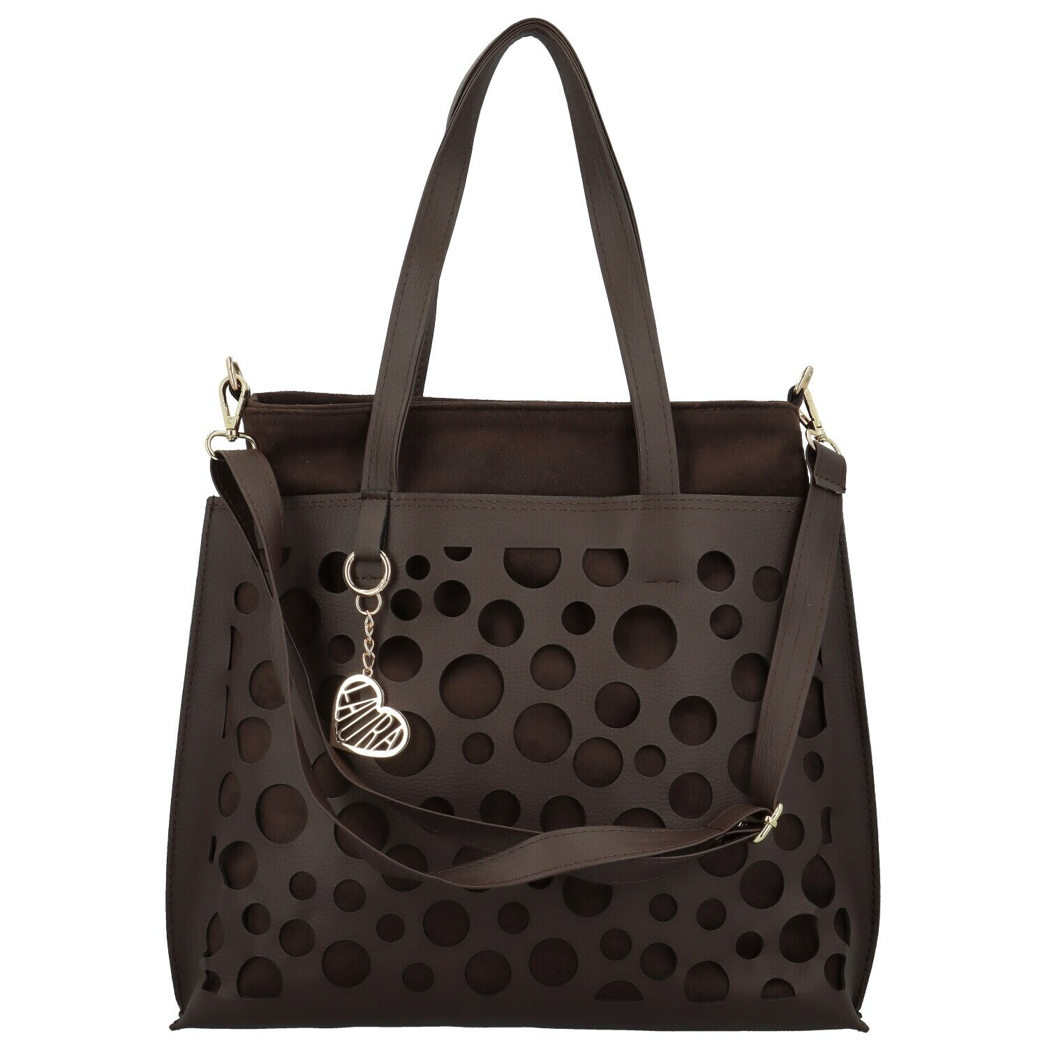 Dámská kabelka na rameno tmavě hnědá - Laura Biaggi Gilda hnědá