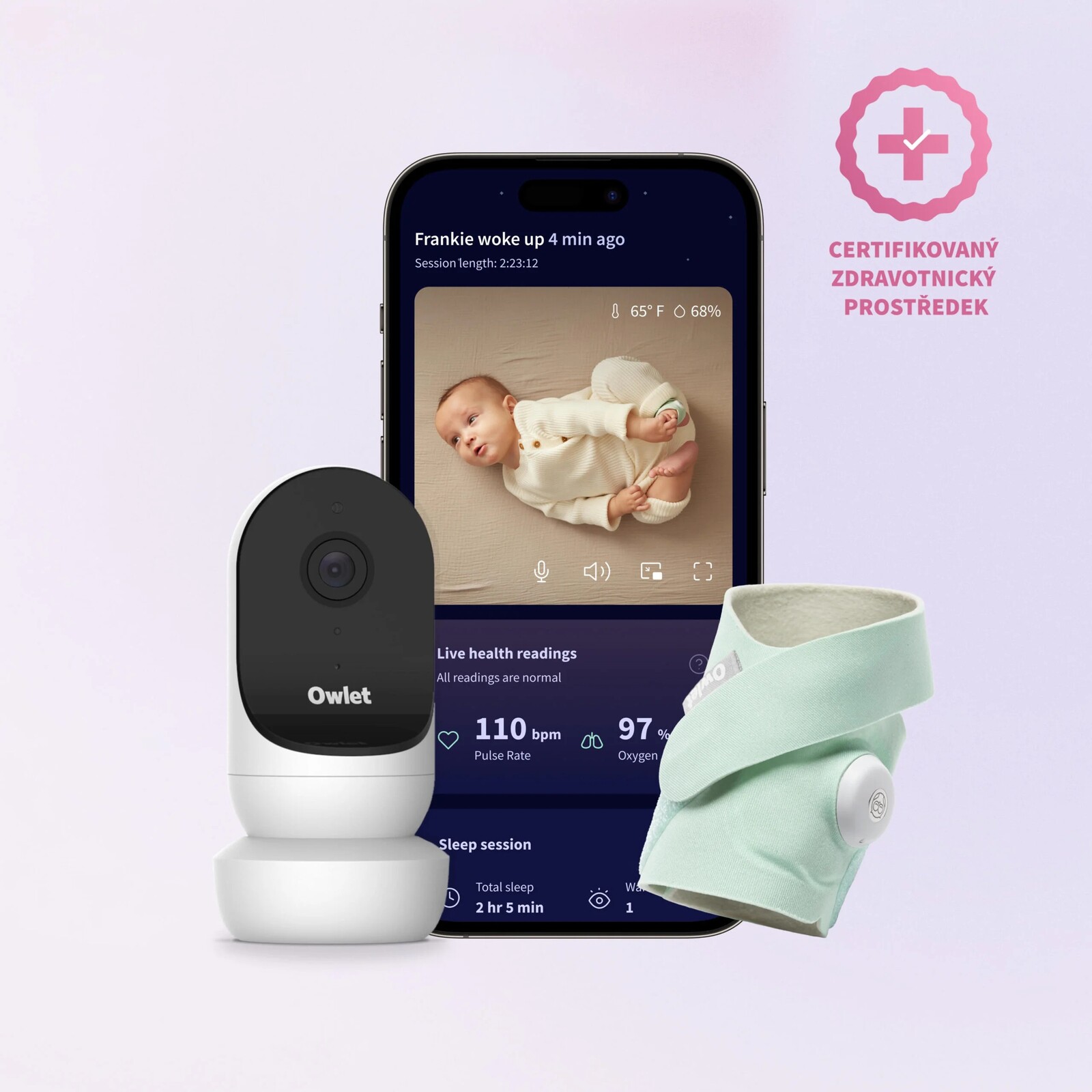OWLET Dream Duo - Mint, Chytrá ponožka  & kamera Cam 2